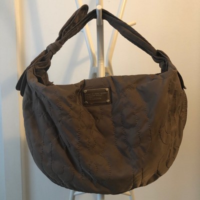 MARC BY MARC JACOBS TAUPE NYLON SATCHEL HOBO BAG QUILTED NWOT