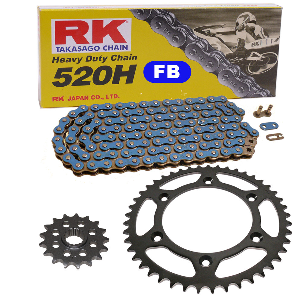 ⭐︎29.30着　5kg×2 Kawasaki KX 125 H 90-91 Chain Set, RK FB 520 H 112, Open, Blue, 12