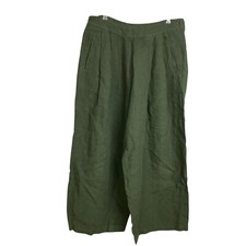 120% Lino Green Pants EU 48 Womens Pleated Bo...