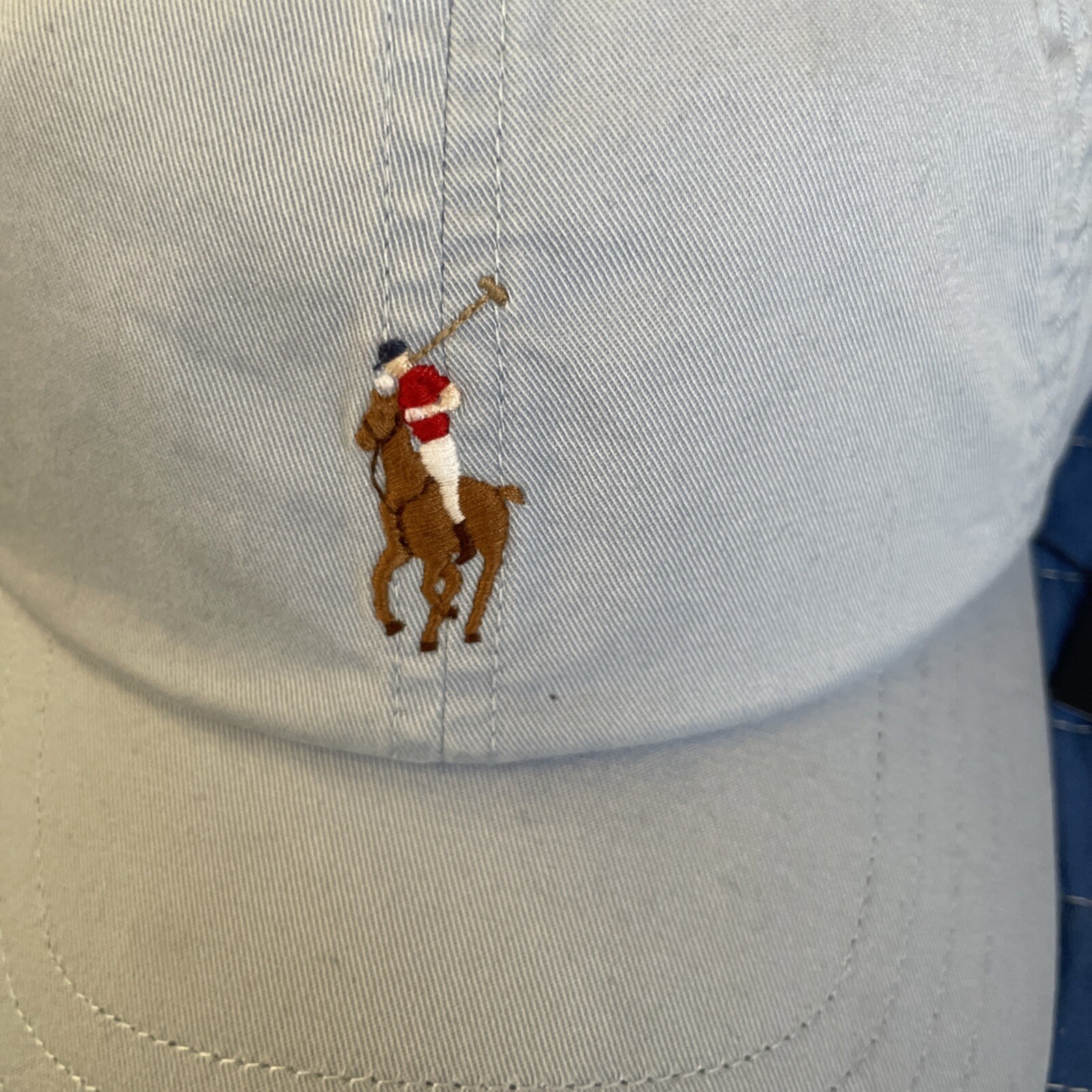 Polo Ralph Lauren blu chiaro cotone soft top Pony berretto baseball cinturino regolabile