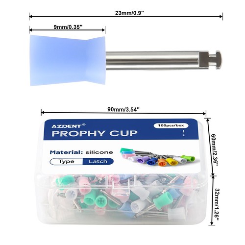 100pcs Dental Latch type Silicone Polishing Cups Brushes Tooth Prophy Polisher - Picture 33 of 43