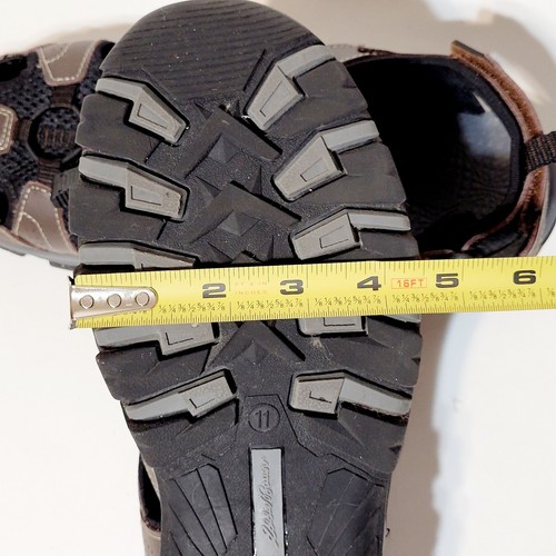 Eddie Bauer Sandals Stewart Fisherman Brown Leather Bungee Hiking Shoes Mens 11M - Picture 17 of 19