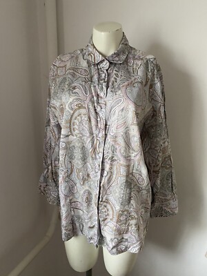 Eterna Blouse Shirt Paisley Size 44 Pastel Tones Sk 32