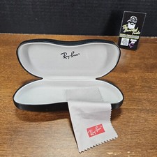 Ray-Ban Black Clamshell Sunglasses Authentic Hard Case with cleaning cloth