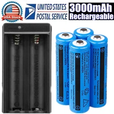 4Pcs 3000mAh Batteries 3.7V Rechargeable Battery & Charger for Torch Flashlight