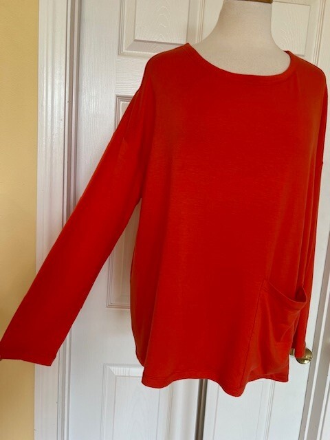 EILEEN FISHER orange t-shirt top size M