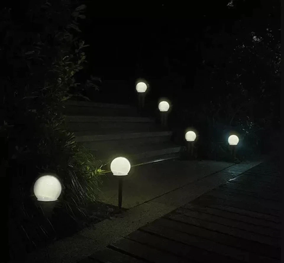 6x Solar Gartenleuchten LED Kugeln IP44 Wetterfest Dämmerungssensor Außen Deko - Bild 3 von 4