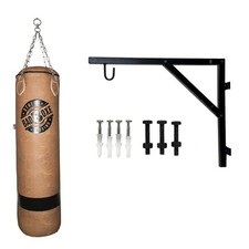 Badboxe Vintage Leather Training Filled 80 LBS Punching Bag with Chains 4feet