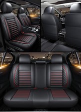 Universal Car Seat Cover Full Set Pu Leather Seat Cushion Protector Front Rear