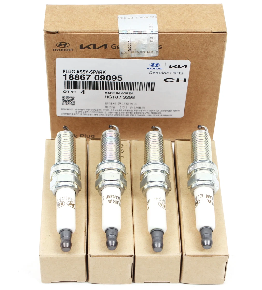 OEM 18867-09095 Engine Spark Plug 4p/Set Ems for Hyundai Elantra 