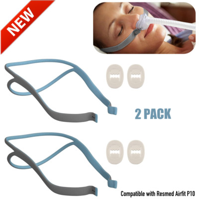 For ResMed AirFit P10 Nasal Pillow Mask, CPAP Headgear Strap Replacement-2 Pack