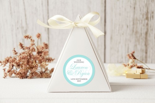 PERSONALISED Wedding Script Calligraphy Circular Stickers Labels - Picture 2 of 5
