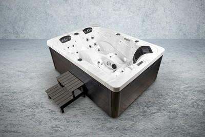 American Whirlpool Outdoor Pool Außenwhirlpool LED Hot Tub Spa MODENA Silver XXL