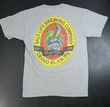 Salt Life Men's Gray Beer Brewing Short Sleeve Fishing Outdoors T-Shirt Size M