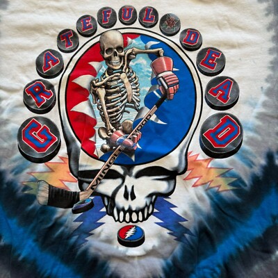 Liquid Blue Grateful Dead NY Strangers Skeleton Hockey Tie Dye T