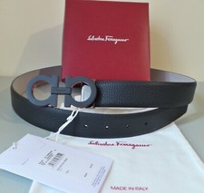 Salvatore Ferragamo Belt Black Leather ADJUSTABLE For Mens 34 - 36 Waist