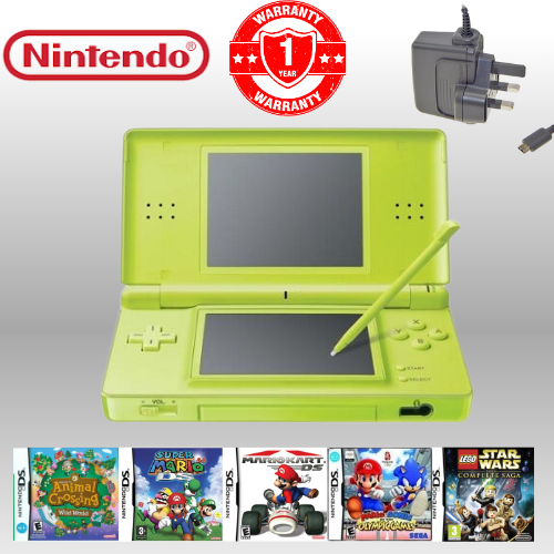 Nintendo DS Lite Console Bundle Kit Stylus Charger Handheld System