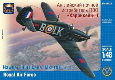 MW22 ARK MODEL AK48023 HAWKER ''HURRICANE'' MK.I NF BRITISH NIGHT F./FLIEGER 1/48