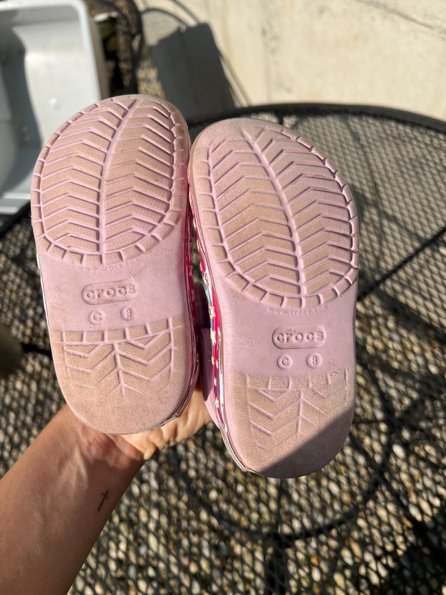 Crocs pink unicorn light up size c8