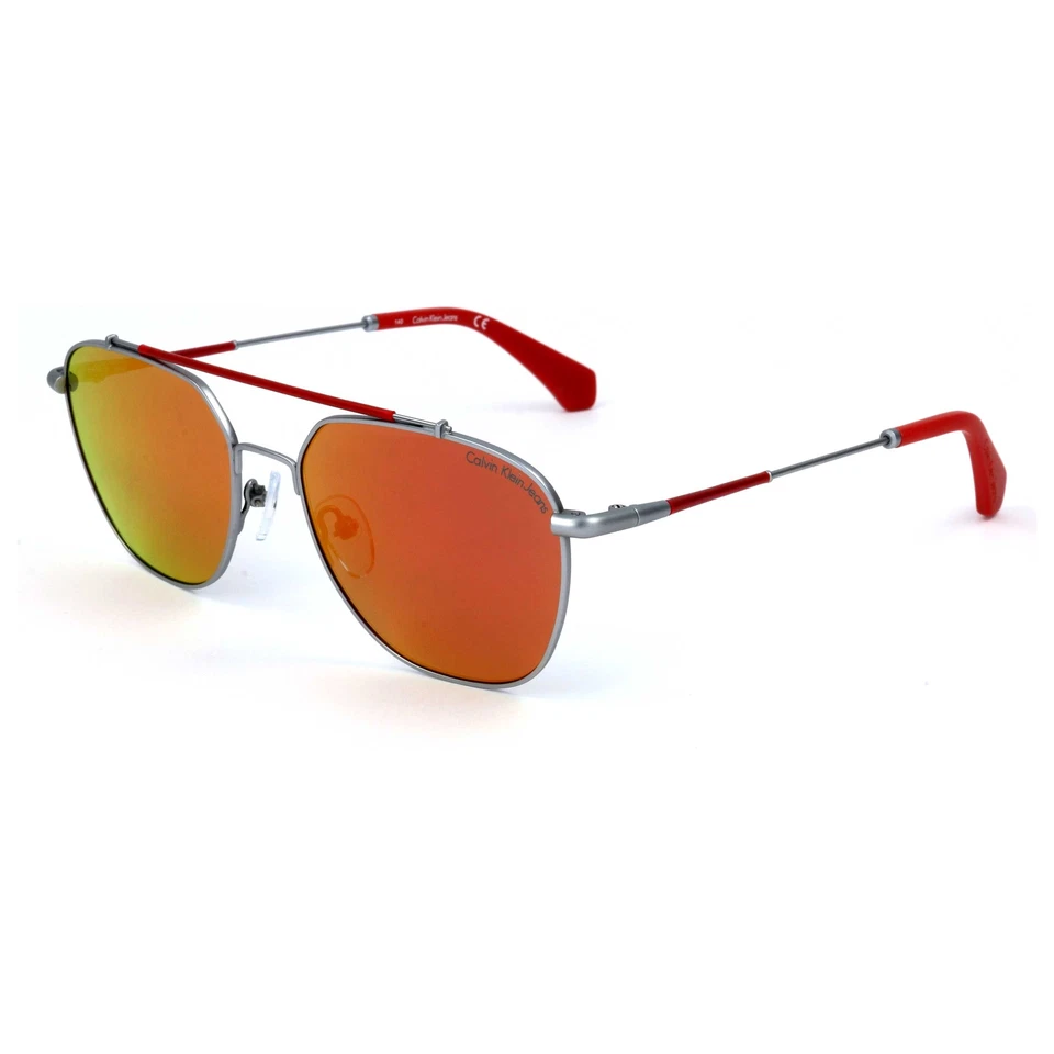 Calvin Klein Jeans Man 53mm Satin Nickel Sunglasses CKJ165S-020-53