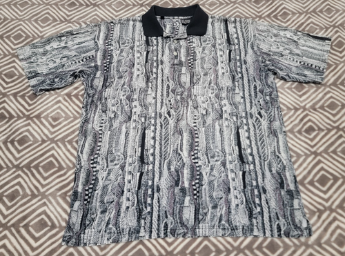 Vintage TUNDRA CANADA Poloshirt Grafik 3D Hip Hop Biggie Coogi Stil Herren Large