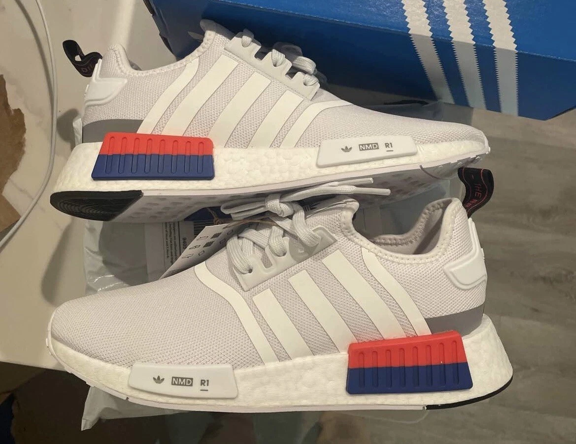 Adidas nmd r1 shop white red blue