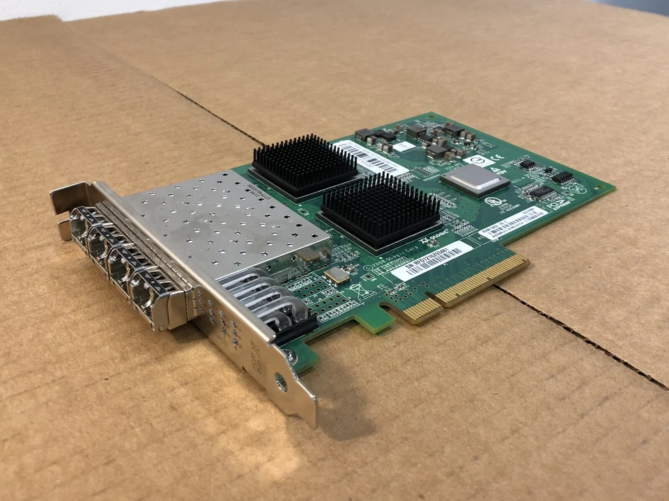 QLogic QLE2564 Quad Port PCI-E FC HBA 4 Port + 4x 8Gb Fiber Channel Transceivers - Image 4 of 4
