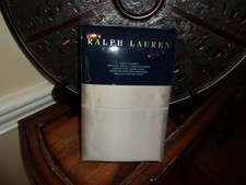 NIP Ralph Lauren RL 624TC Solid Sateen Vintage Silver Queen Flat Sheet 145