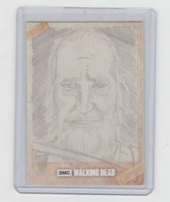 WALKING DEAD EVOLUTION HERSHEL SKETCH CARD BY ARTIST JASON SOBOL  1/1!