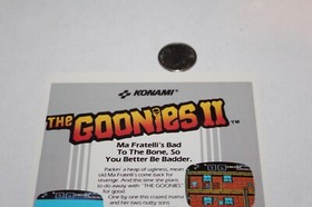 UNUSED Authentic 1987 Nintendo NES Game Vidpro TRU Display Card Goonies II RARE