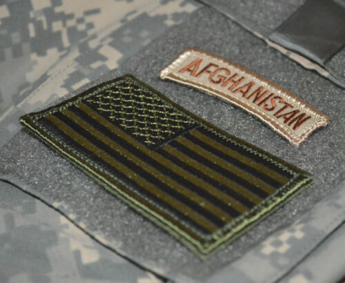 Afg Killer Elite Jsoc Armée Ranger Pathfinder Sp Ops 2-SSI : US Drapeau + Afghan - Afbeelding 1 van 12