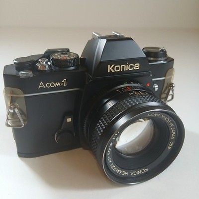 Konica Acom-1 AE Film Camera with Hexanon AR 50mm F1.7 Lens From Japan