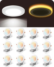 12 Pack 6 Inch 5CCT LED Recessed Ceiling Light 2700K-5000K With Night light