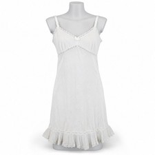 Vintage White Lace Trim Slip Dress
