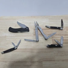 Lot Of 5 Miscellaneous Knives For Parts Or Repair As Is-Gerber,Leatherman,Buck
