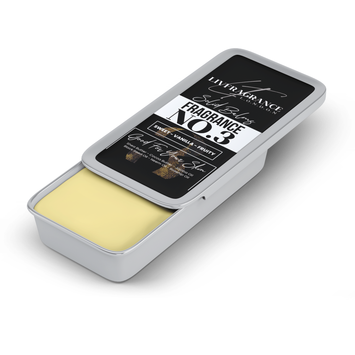 LIVFRAGRANCE Solid Balm No.3 Sweet Vanilla Fruity with Shea, jojoba & Beeswax