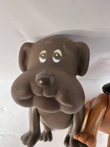 2 Vintage Pound Puppies Brown/Tan Dog Poseable Figures 1986 Tonka Retro 80s - Picture 3 of 15