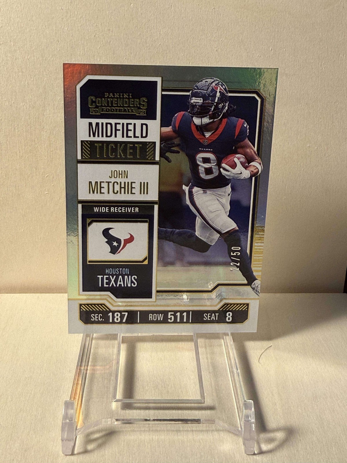 John Metchie III #42 Football Cards 2023 Panini Contenders trading card — raw and PSA graded price guide