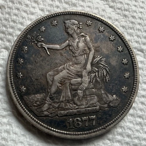 1877 P Trade Dollar w/ Nice Toning and in Great Circulated Condition
