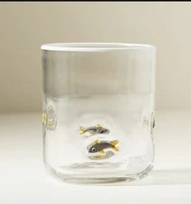 NEW Anthropologie Clear Sardine Icon Lola Jovie Juice Glass 17.25 OZ