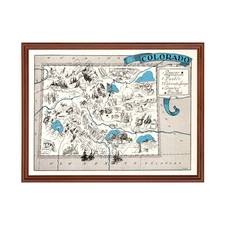 Old Map of Colorado 1931 - Vintage Colorado Art