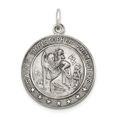 Silver Antique St. Christopher Medal QC3533