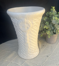 vintage McCoy pottery white basketweave medal...