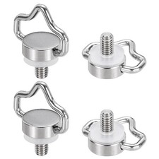 1/4" Stainless Steel Ring Screw, 4Pcs Fixing Screw for Tripod DSLR, Silver