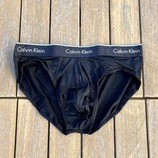 Calvin Klein CK men black microfiber stretch hip brief underwear size L