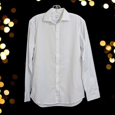Michael Strahan Collection Solid White Button Down Dress Shirt - Size 20 Boys