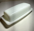 Vintage Pyrex White Milk Glass Butter Dish 72-B Lid Base USA Set