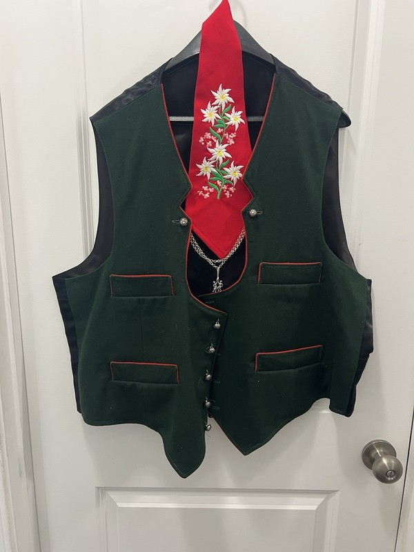 Ernst Licht Men’s Traditional German Vest, Acetate, Green, Size L