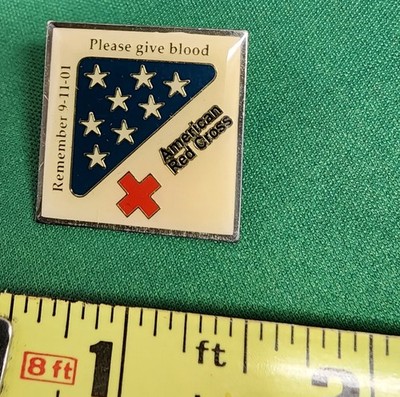 American Red Cross Remember 9-11-01 Please Give Blood Pin
