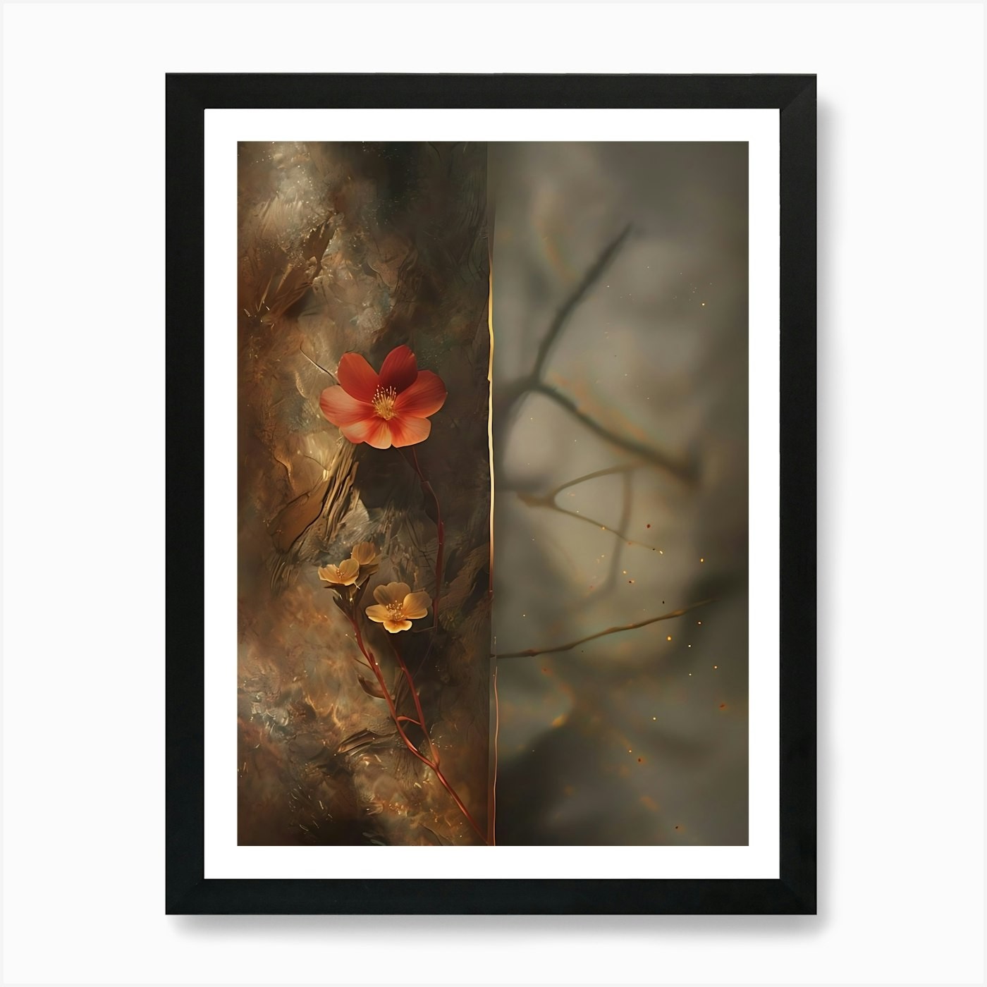 Flowers In A Tree Art Print Framed Wall Art Poster Canvas Print Picture